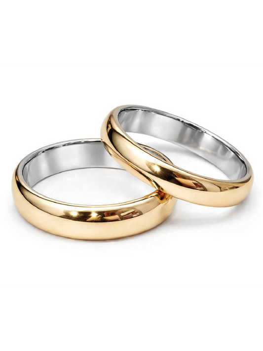 Argollas matrimoniales Plata/Oro 14k Estilo Inglés 3mm