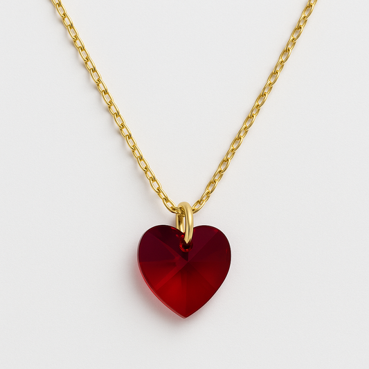 COLLAR CORAZON SWAROVSKI RUBI