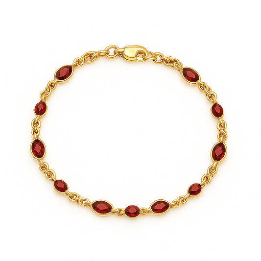 PULSERA CRISTAL SWAROVSKI RUBI OVALADA