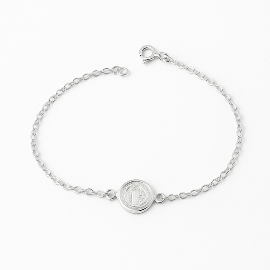 Pulsera Plata Italiana San Benito