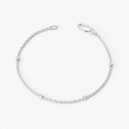 Pulsera Plata Italiana Turbillón bolita