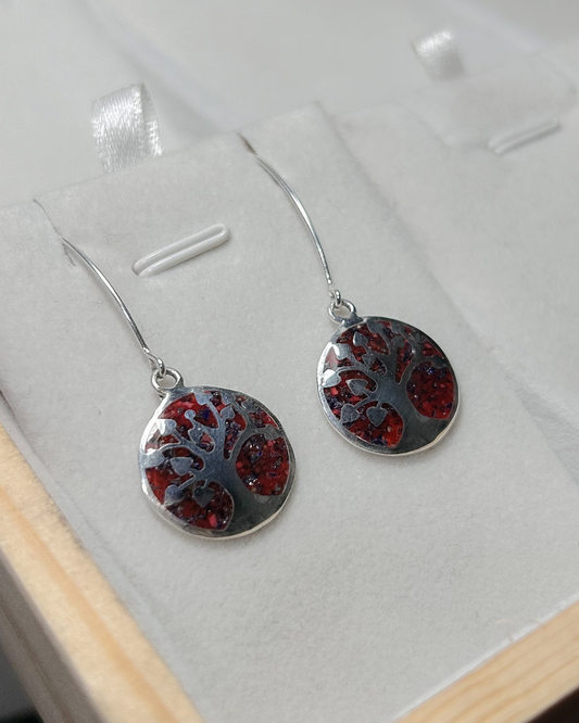 AROS PLATA NACIONAL 950 ARBOL DE LA VIDA JASPE