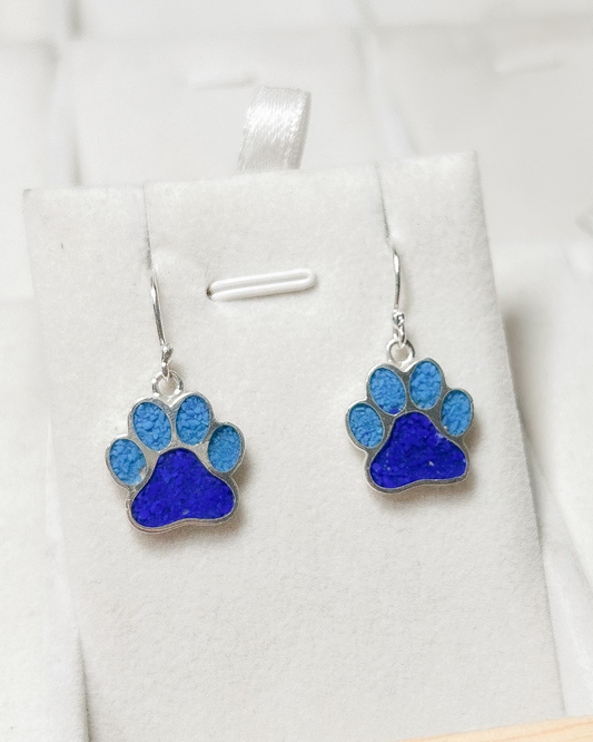 AROS PLATA NACIONAL HUELLA PERRITO LAPISLAZULI/CRISOCOLA