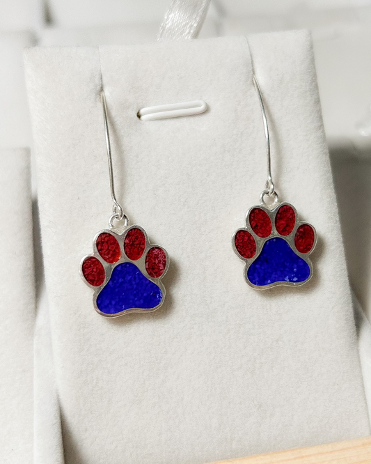 AROS PLATA NACIONAL HUELLA PERRITO LAPISLAZULI/JASPE