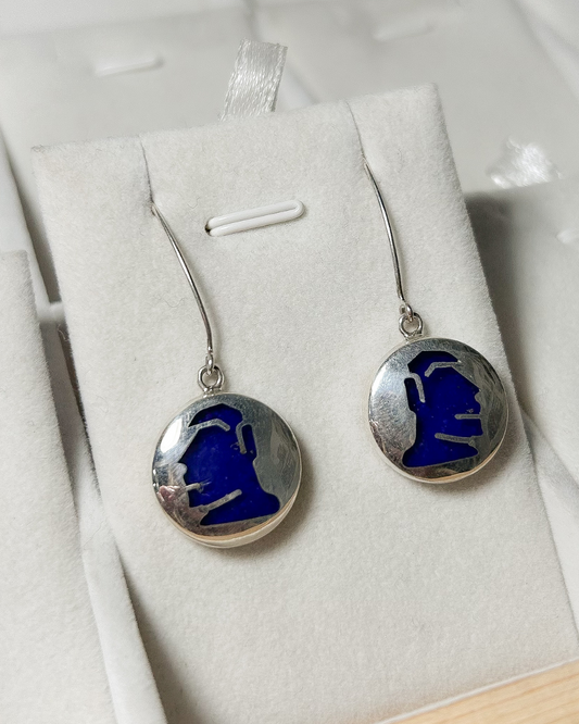 AROS PLATA NACIONAL MOAI LAPISLAZULI