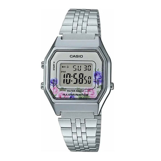 RELOJ CASIO RETRO VINTAGE FLORAL LA680WA-4CDF