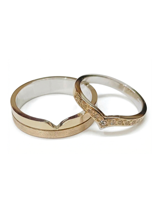 Argollas matrimoniales Plata/Oro 14k Reina Ester