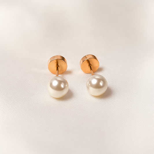 Aros Abridores Bebé AU 14k Perla #1
