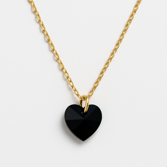 COLLAR CORAZON SWAROVSKI ONIX